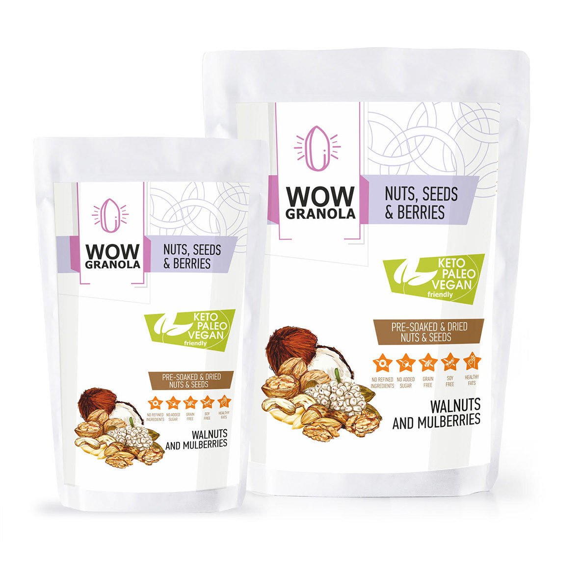 Ореховая гранола с ягодами шелковицы и грецким орехом