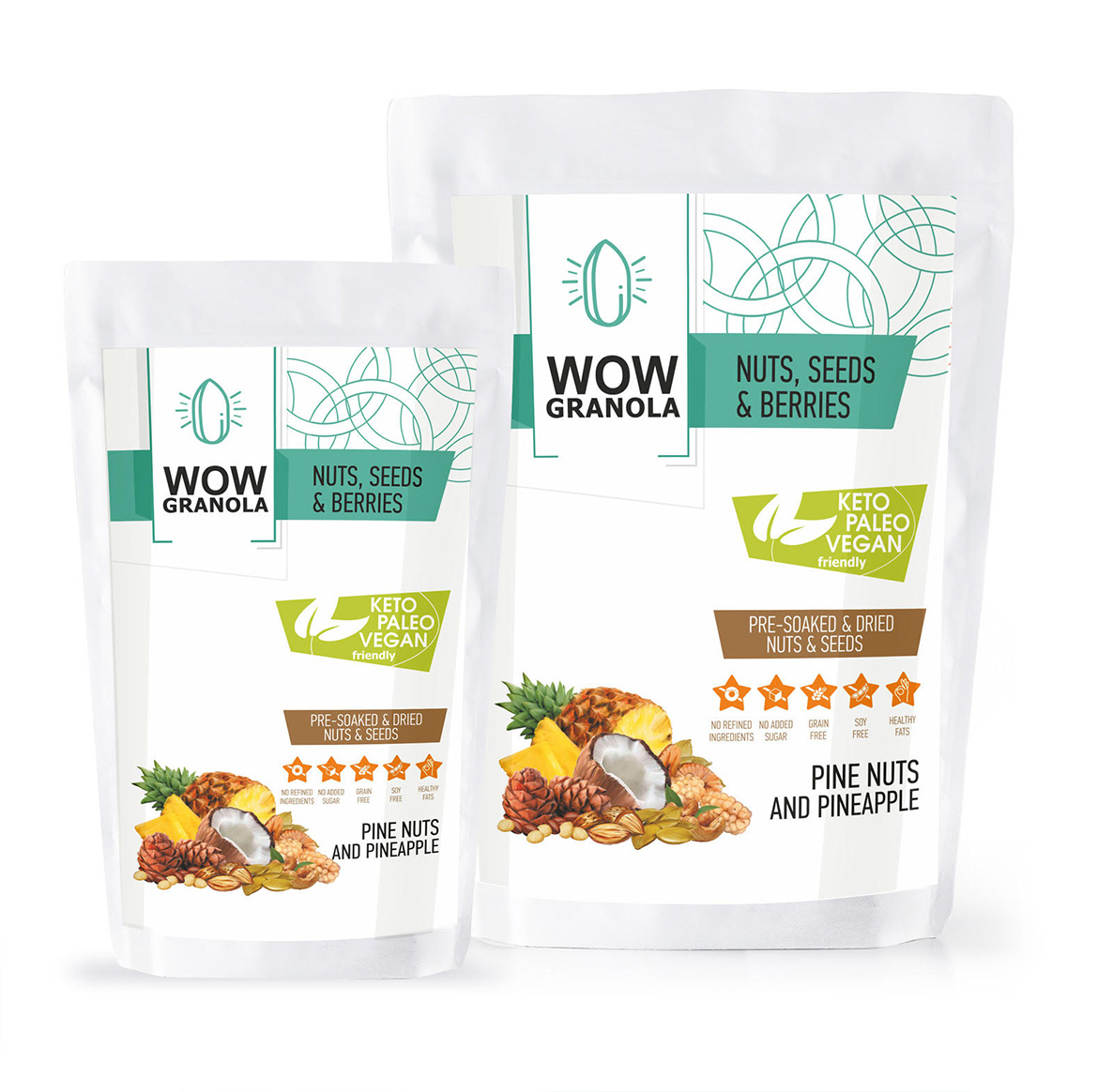 Ореховая гранола с кедровым орехом и ананасом